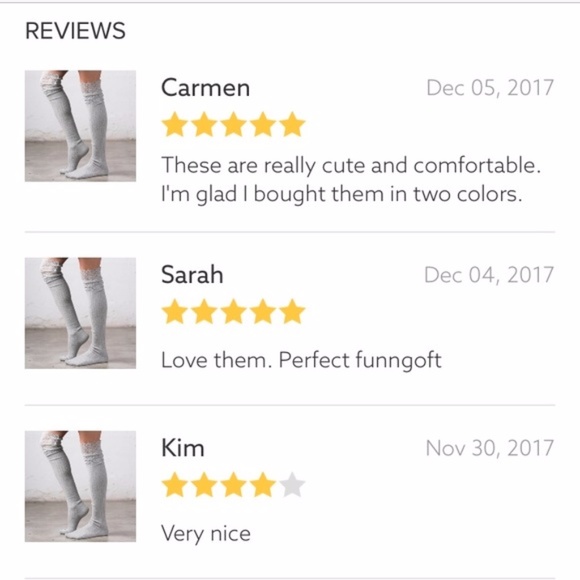 Lace Topped Knee Socks White Boot Over the Knee - Picture 4 of 4